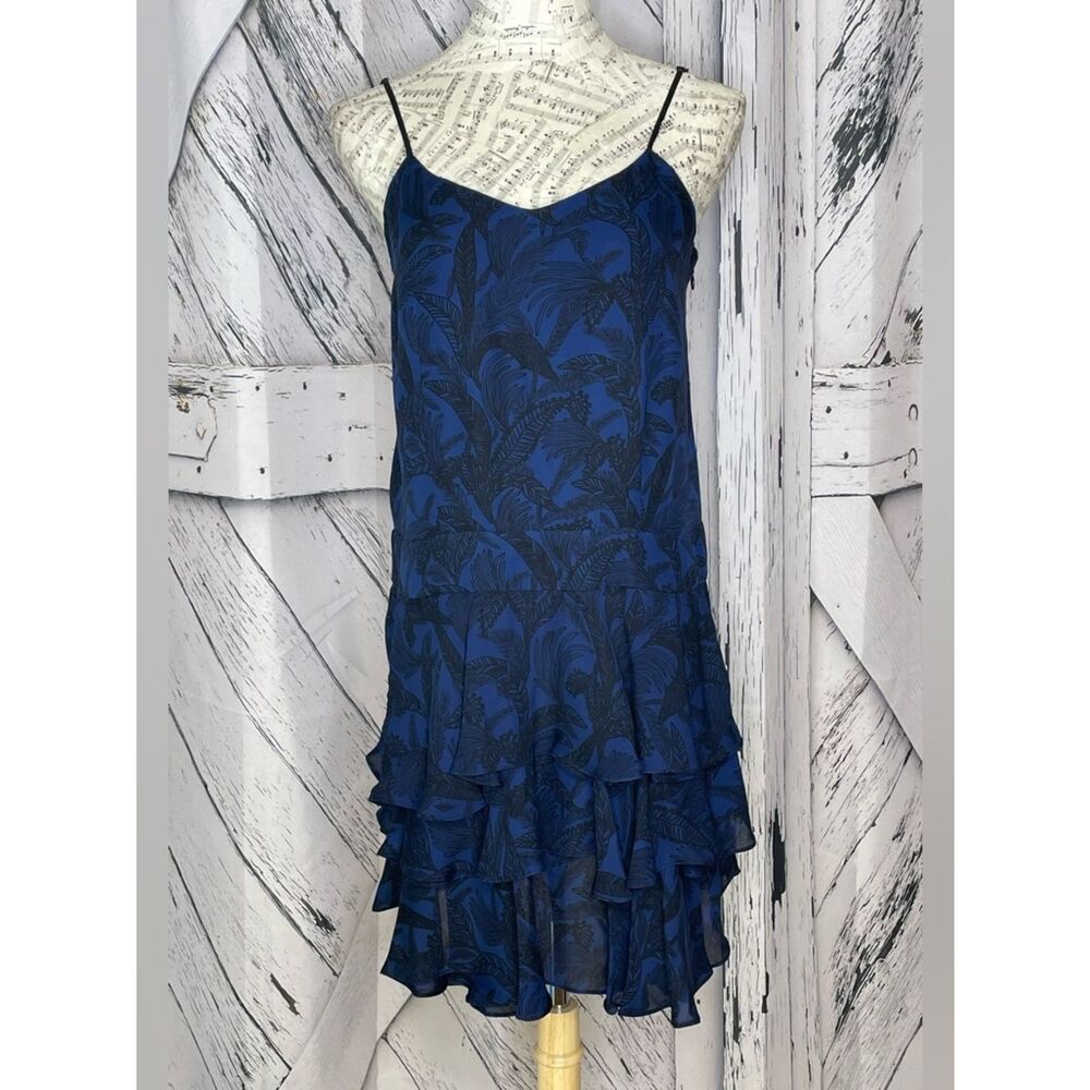 Derek Lam 10 Crosby Dress Silk Leafy Print Tiered Skirt 6